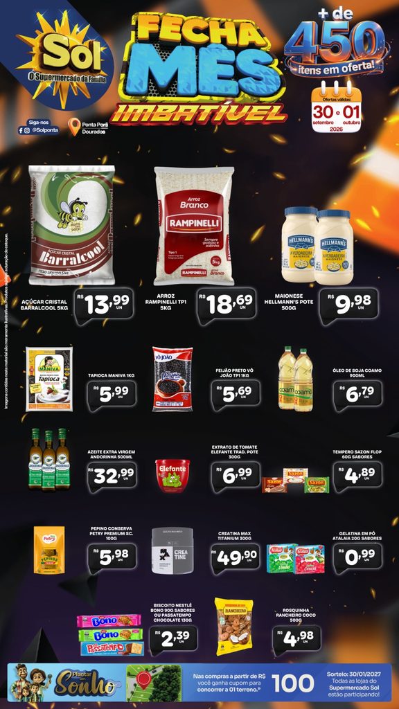 Fecha Mês Imbatível é no Supermercado Sol Fecha Mês Imbatível é no Supermercado Sol
