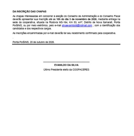 Cooperativa Agroindustrial Ceres convoca cooperados para assembleias no dia 13 de novembro em Nova Itamarati