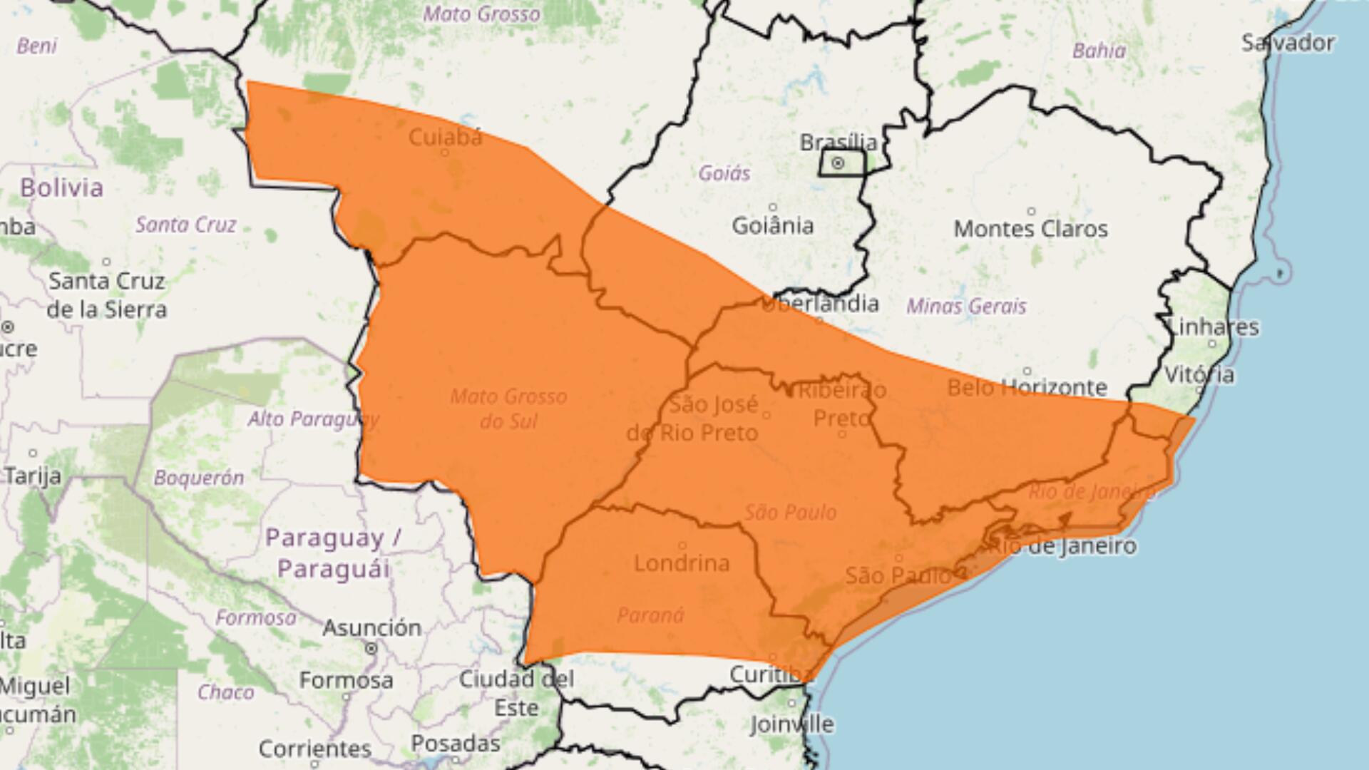 Risco elevado: Inmet alerta para temporal com granizo e ventos de 100 km/h em MS
