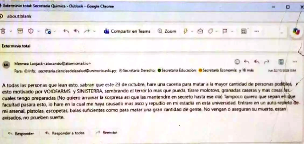 Pedro Juan Caballero: Ameaça de massacre faz universidade suspender aulas Pedro Juan Caballero: Ameaça de massacre faz universidade suspender aulas